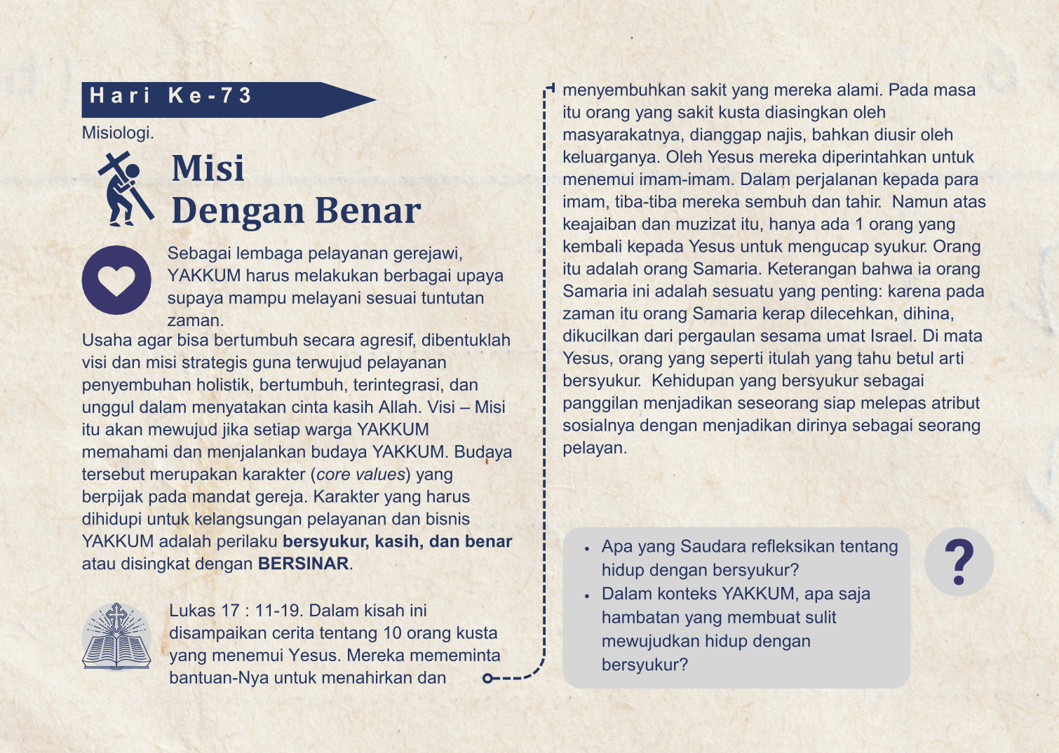 hari 73 sangkan pakaryan yakkum