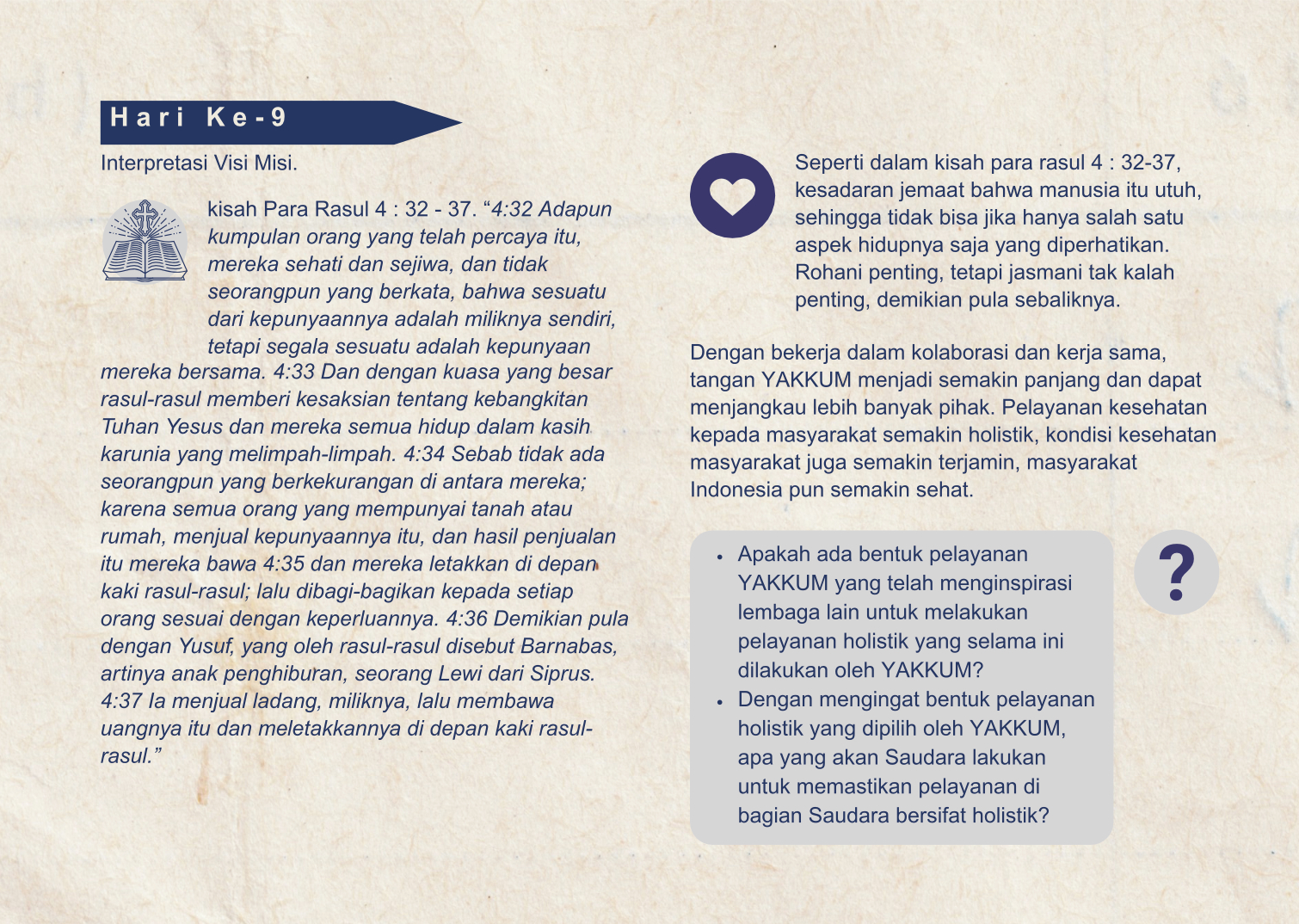 hari 9 sangkan pakaryan yakkum