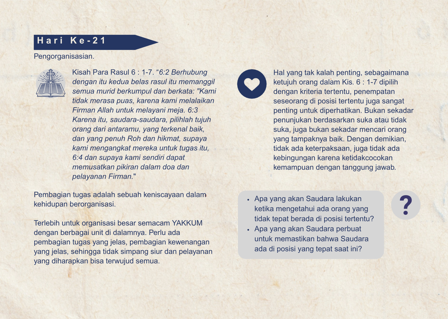 hari 21 sangkan pakaryan yakkum